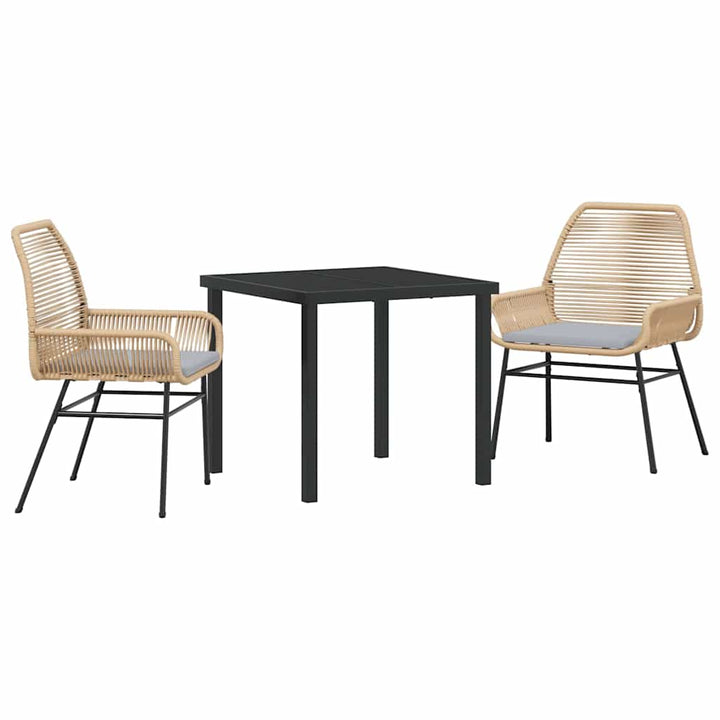 Have Spisebordssæt 3 pcs Brun polyrattan