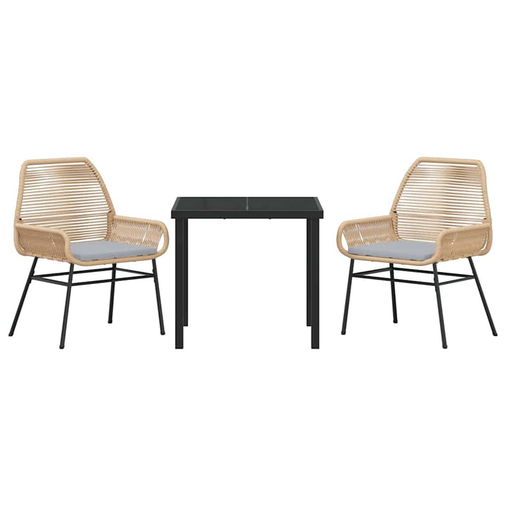 Have Spisebordssæt 3 pcs Brun polyrattan