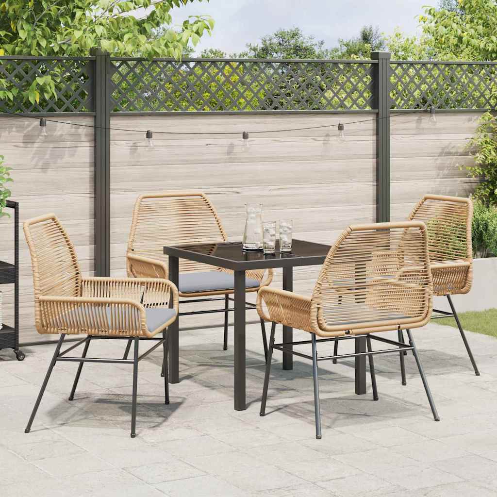 Have Spisebordssæt 5 pcs Brun polyrattan