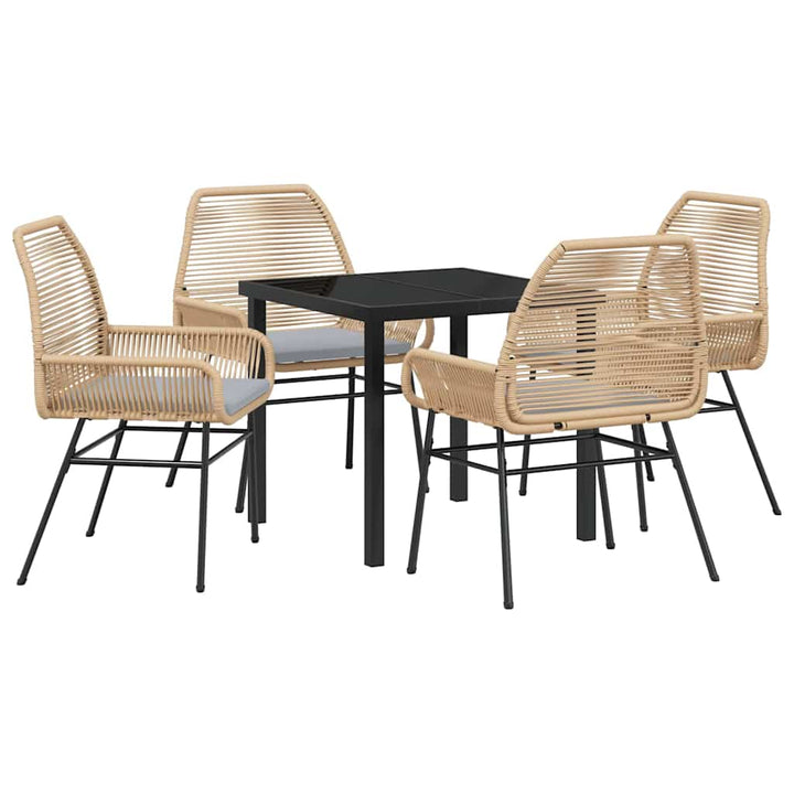 Have Spisebordssæt 5 pcs Brun polyrattan
