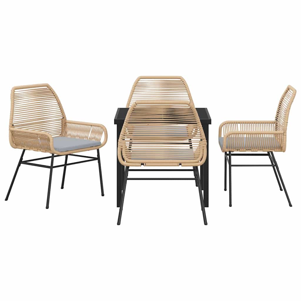 Have Spisebordssæt 5 pcs Brun polyrattan