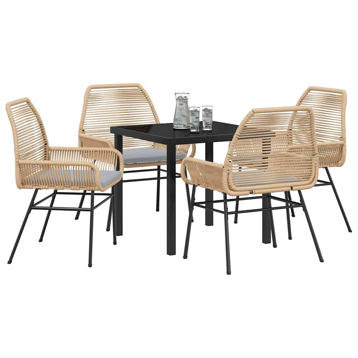 Have Spisebordssæt 5 pcs Brun polyrattan