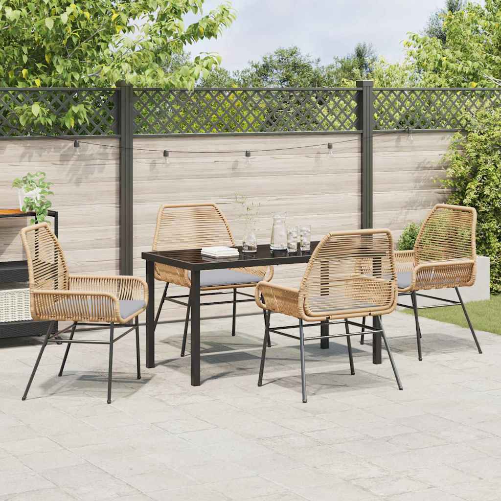 Have Spisebordssæt 5 pcs Brun polyrattan