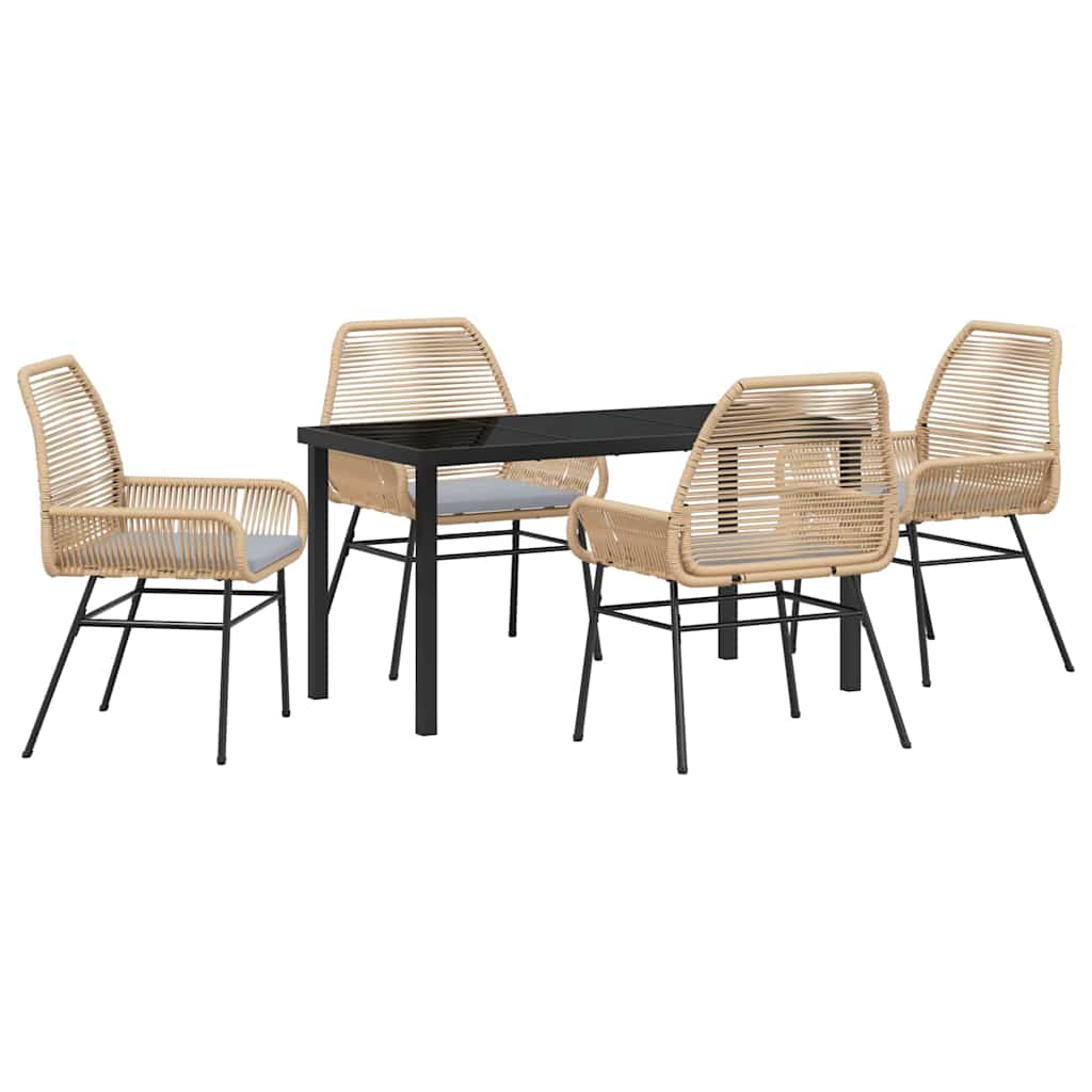 Have Spisebordssæt 5 pcs Brun polyrattan