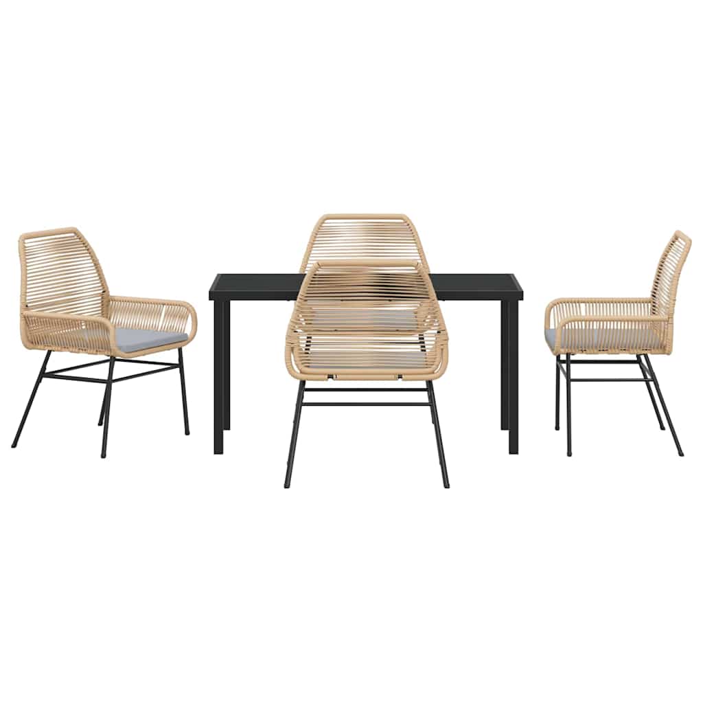 Have Spisebordssæt 5 pcs Brun polyrattan