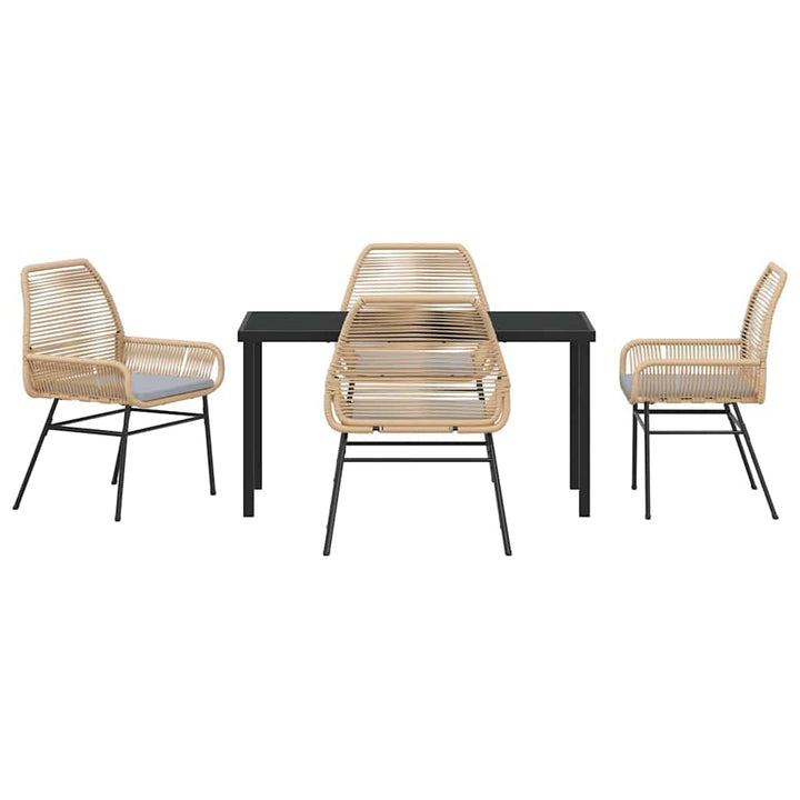 Have Spisebordssæt 5 pcs Brun polyrattan