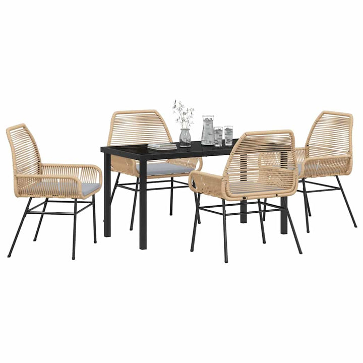 Have Spisebordssæt 5 pcs Brun polyrattan