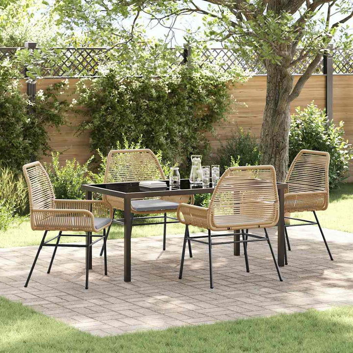 Have Spisebordssæt 5 pcs Brun polyrattan