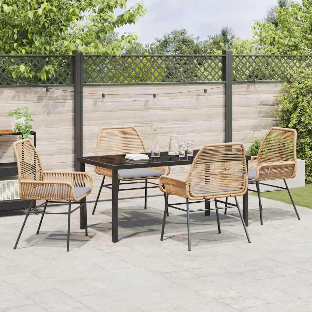Have Spisebordssæt 5 pcs Brun polyrattan