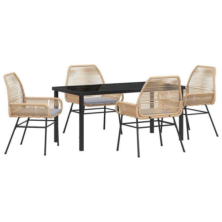 Have Spisebordssæt 5 pcs Brun polyrattan