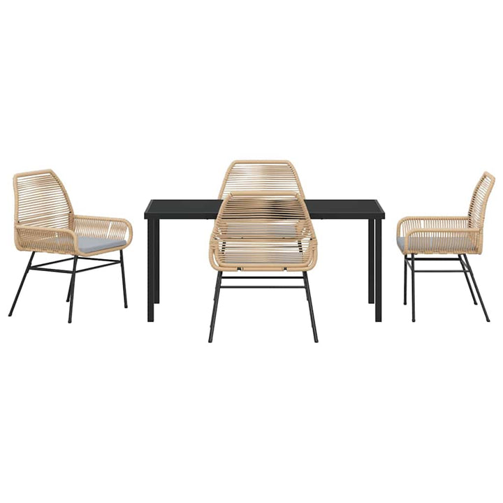 Have Spisebordssæt 5 pcs Brun polyrattan
