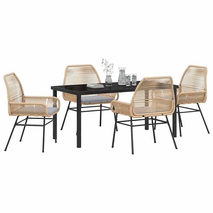 Have Spisebordssæt 5 pcs Brun polyrattan