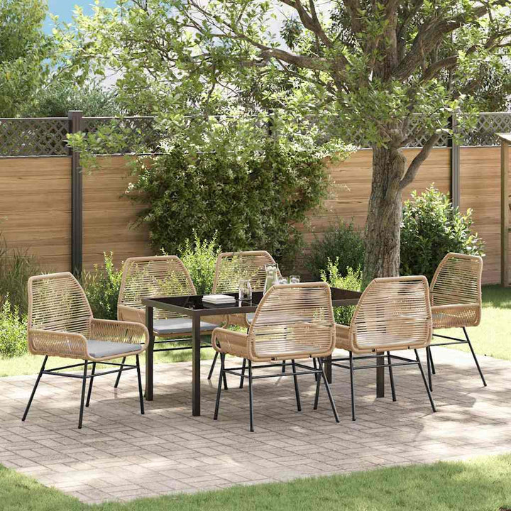Have Spisebordssæt 7 pcs Brun polyrattan