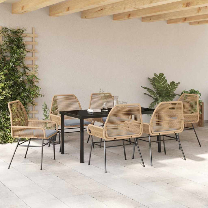 Have Spisebordssæt 7 pcs Brun polyrattan
