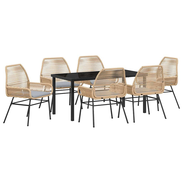 Have Spisebordssæt 7 pcs Brun polyrattan