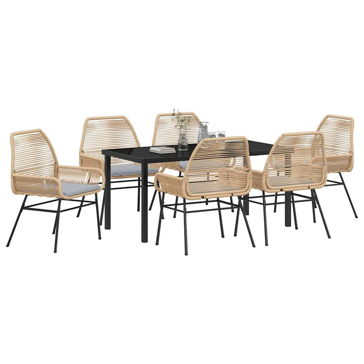 Have Spisebordssæt 7 pcs Brun polyrattan