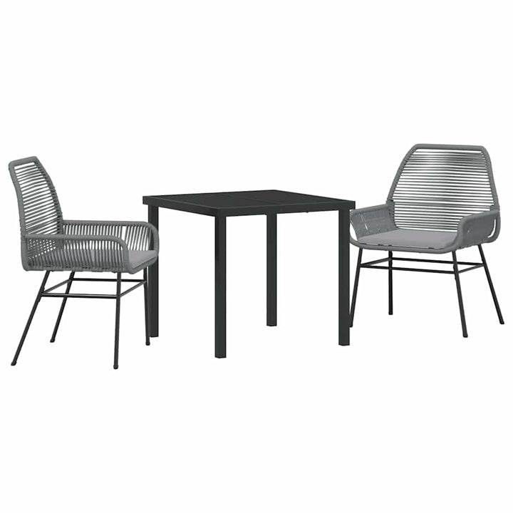 Have Spisebordssæt 3 pcs Grå polyrattan