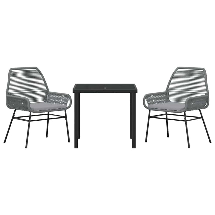 Have Spisebordssæt 3 pcs Grå polyrattan