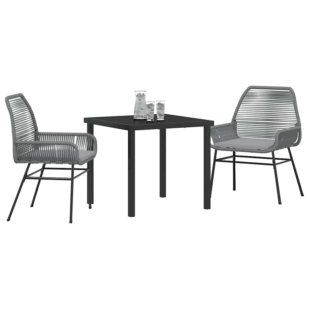 Have Spisebordssæt 3 pcs Grå polyrattan