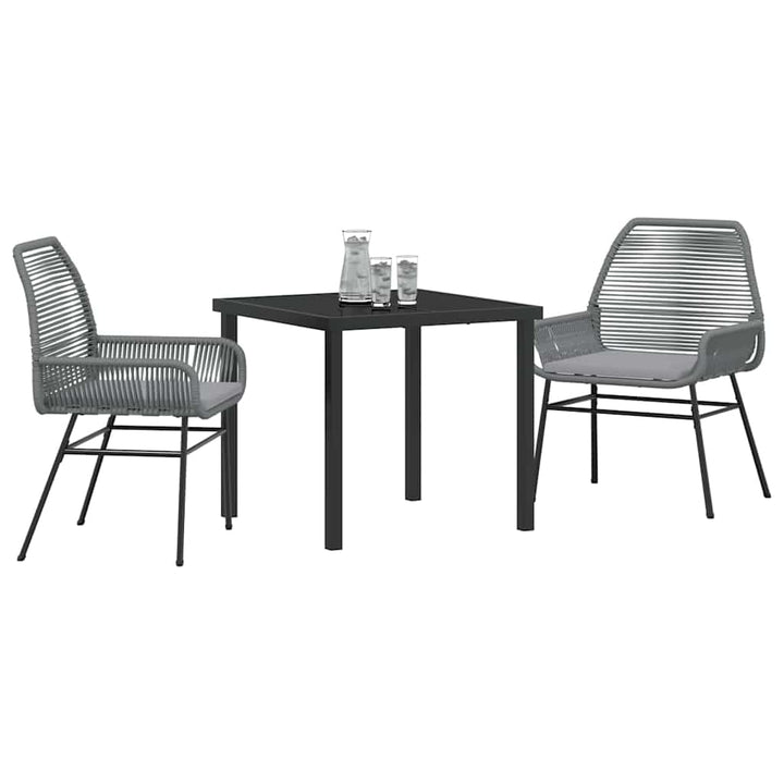 Have Spisebordssæt 3 pcs Grå polyrattan