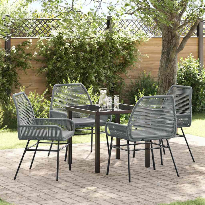 Have Spisebordssæt 5 pcs Grå polyrattan