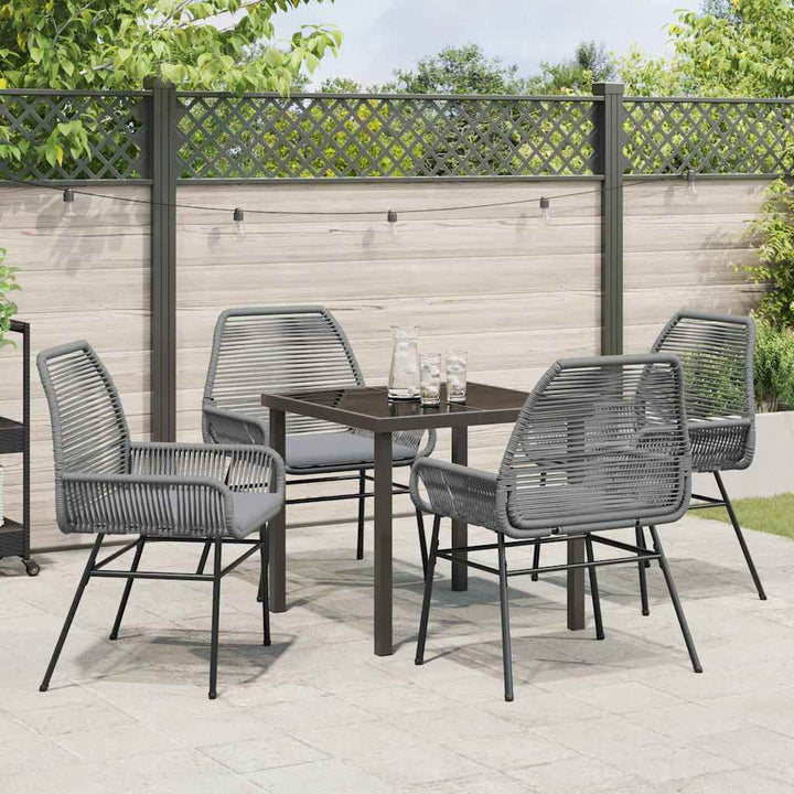 Have Spisebordssæt 5 pcs Grå polyrattan