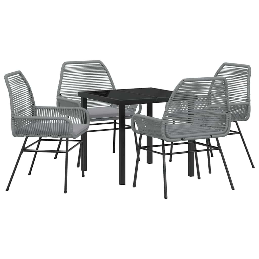 Have Spisebordssæt 5 pcs Grå polyrattan