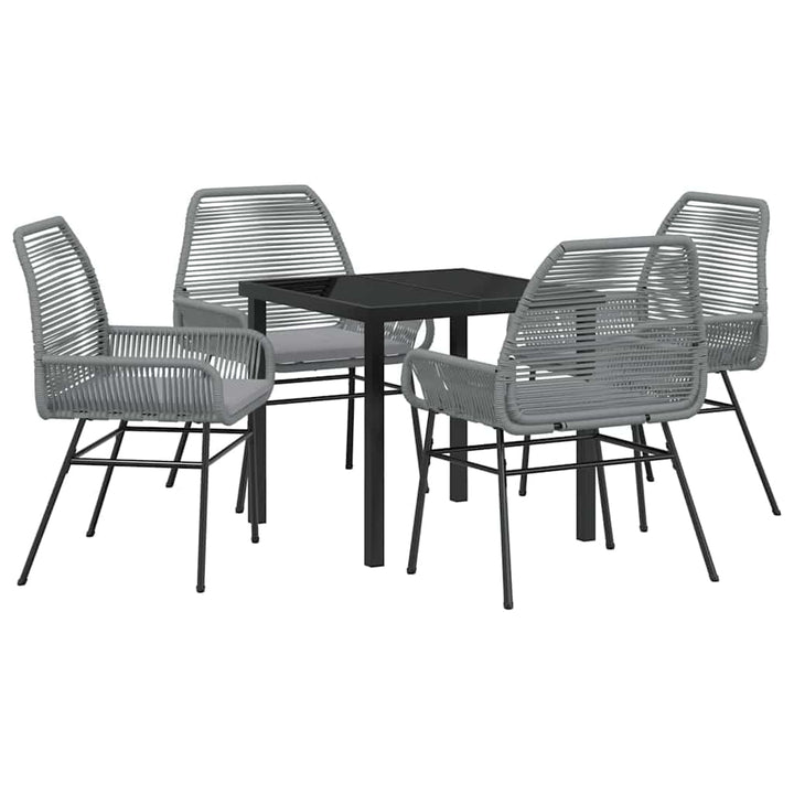 Have Spisebordssæt 5 pcs Grå polyrattan