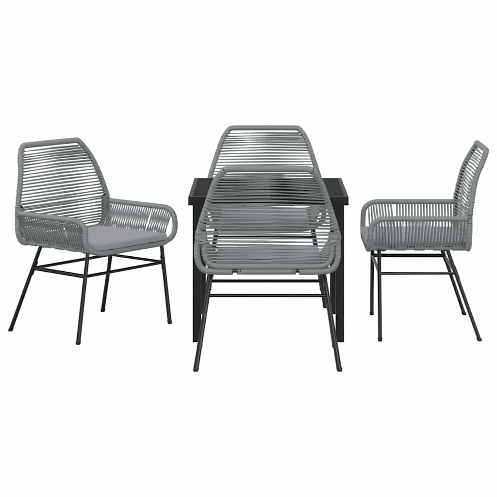 Have Spisebordssæt 5 pcs Grå polyrattan