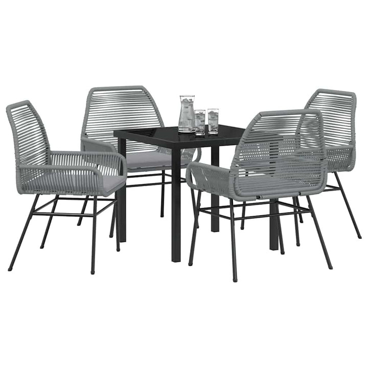 Have Spisebordssæt 5 pcs Grå polyrattan