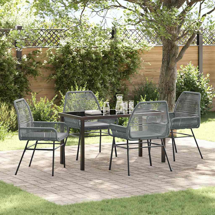 Have Spisebordssæt 5 pcs Grå polyrattan