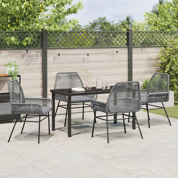 Have Spisebordssæt 5 pcs Grå polyrattan