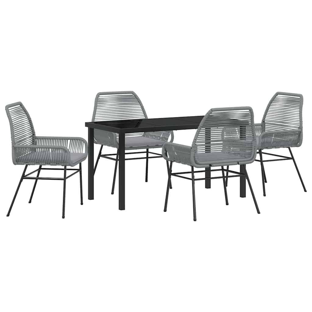 Have Spisebordssæt 5 pcs Grå polyrattan