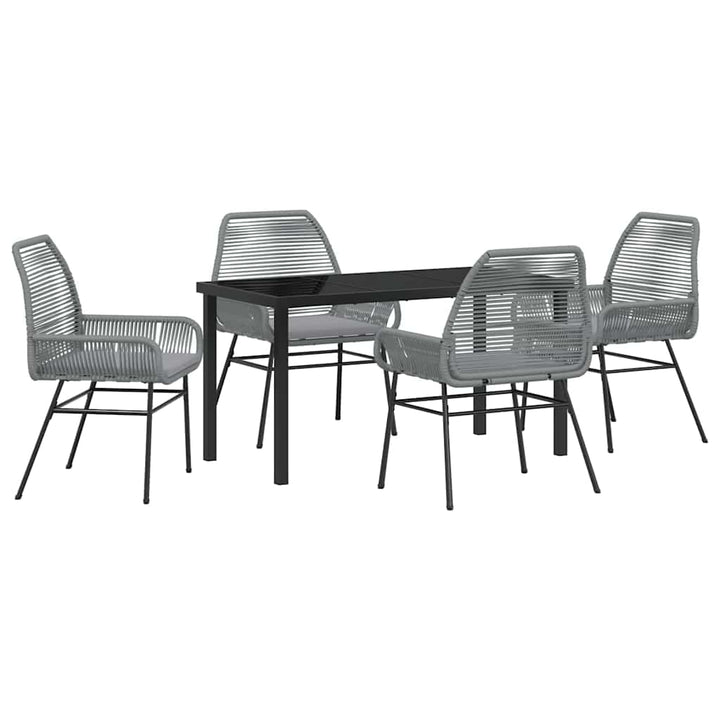 Have Spisebordssæt 5 pcs Grå polyrattan