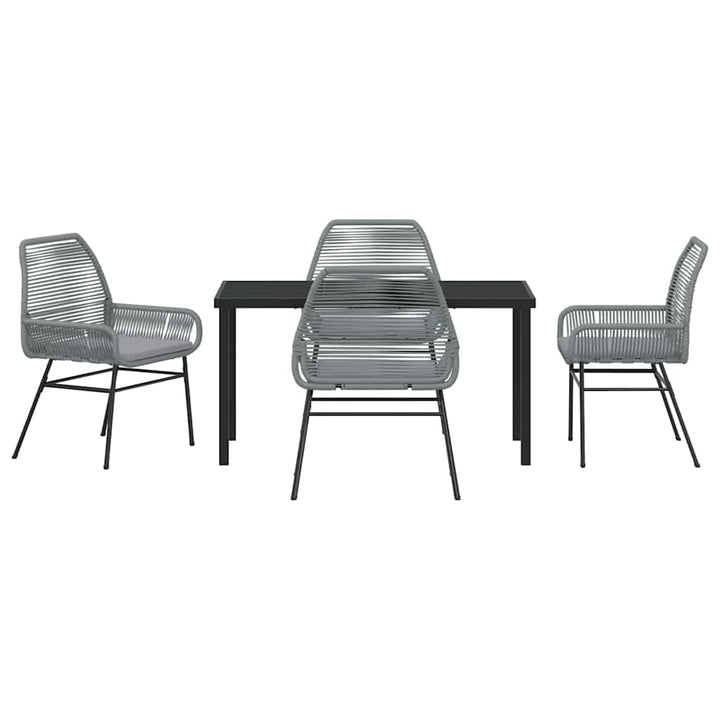 Have Spisebordssæt 5 pcs Grå polyrattan