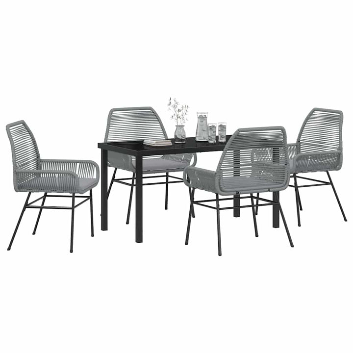 Have Spisebordssæt 5 pcs Grå polyrattan