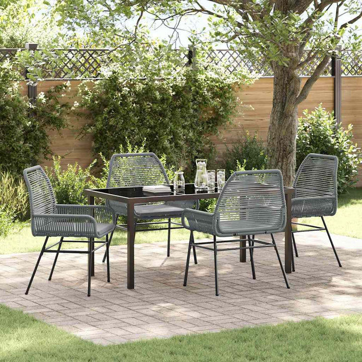 Have Spisebordssæt 5 pcs Grå polyrattan