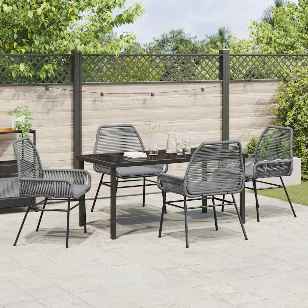 Have Spisebordssæt 5 pcs Grå polyrattan