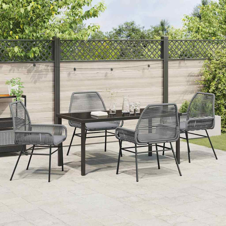 Have Spisebordssæt 5 pcs Grå polyrattan