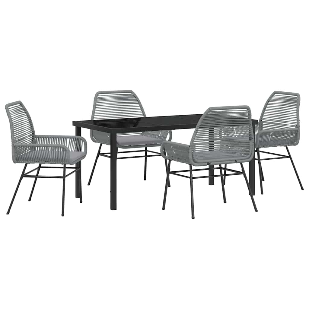 Have Spisebordssæt 5 pcs Grå polyrattan
