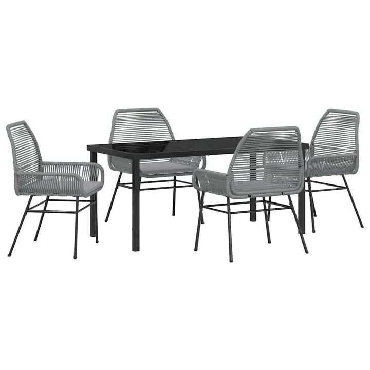 Have Spisebordssæt 5 pcs Grå polyrattan