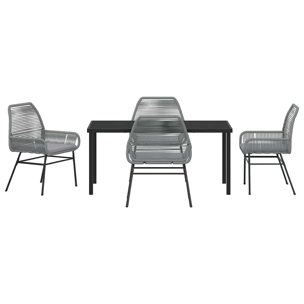 Have Spisebordssæt 5 pcs Grå polyrattan