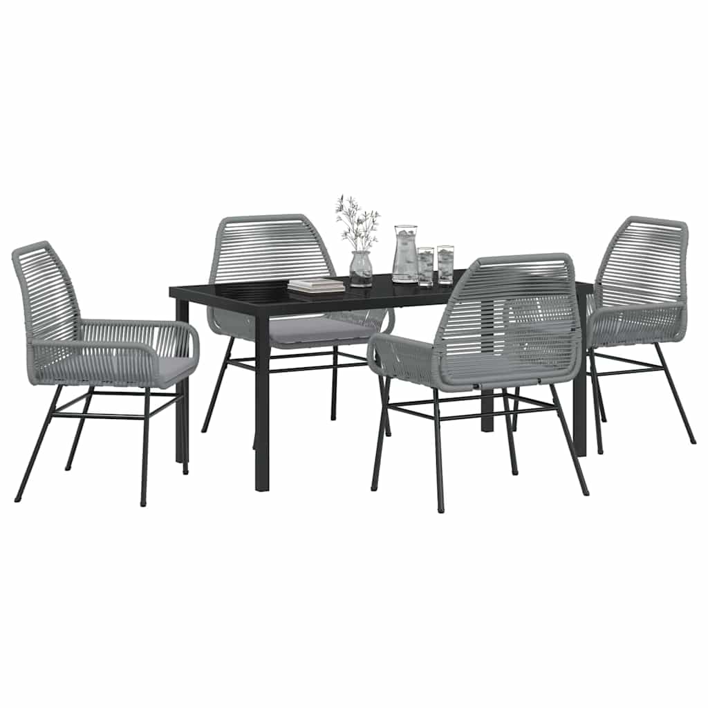 Have Spisebordssæt 5 pcs Grå polyrattan