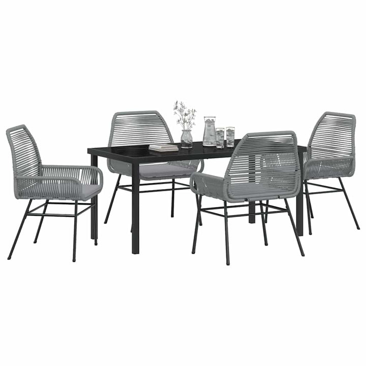 Have Spisebordssæt 5 pcs Grå polyrattan
