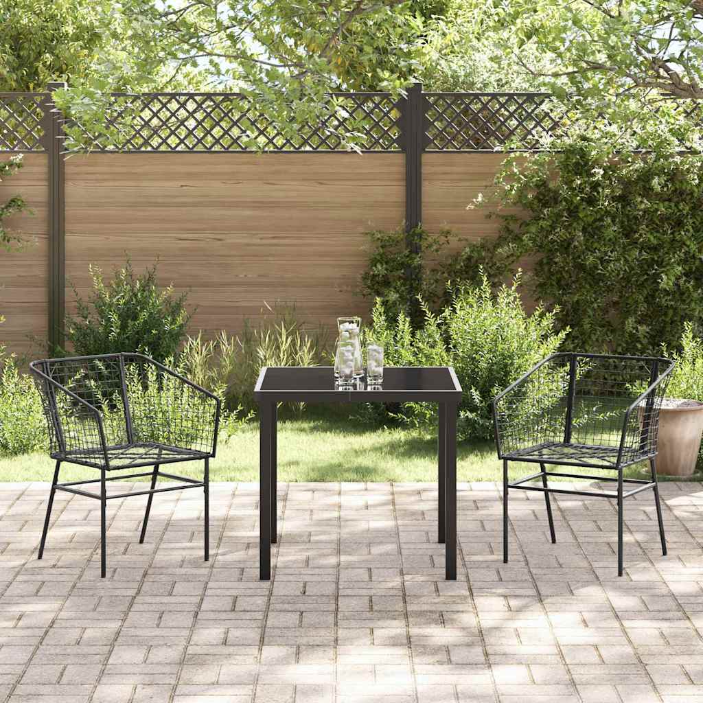 Have Spisebordssæt 3 pcs Sort polyrattan