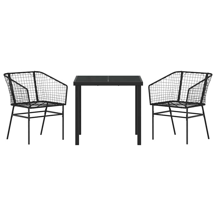 Have Spisebordssæt 3 pcs Sort polyrattan