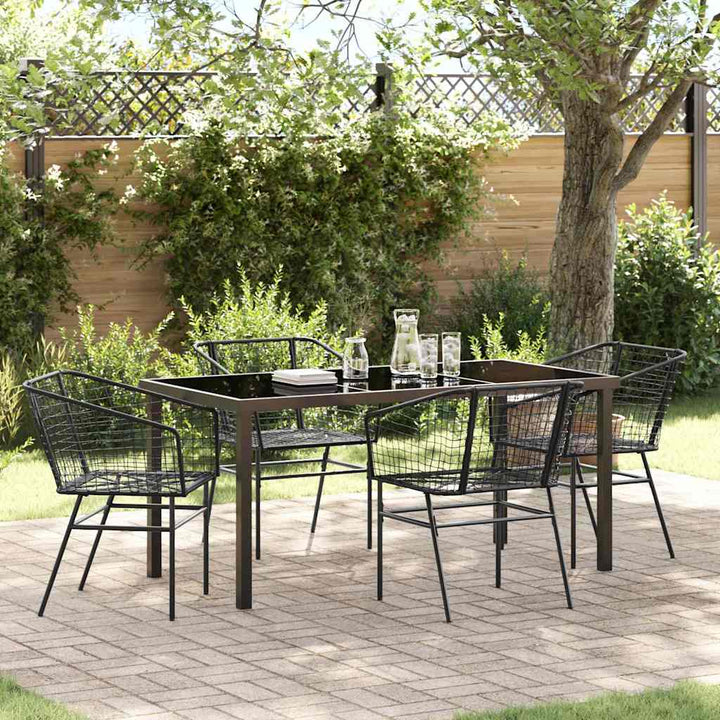 Have Spisebordssæt 5 pcs Sort polyrattan