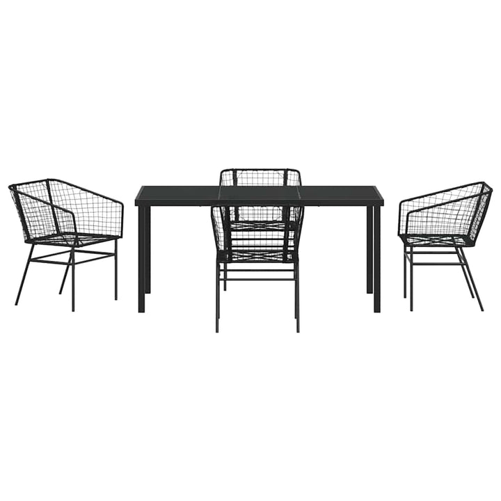 Have Spisebordssæt 5 pcs Sort polyrattan