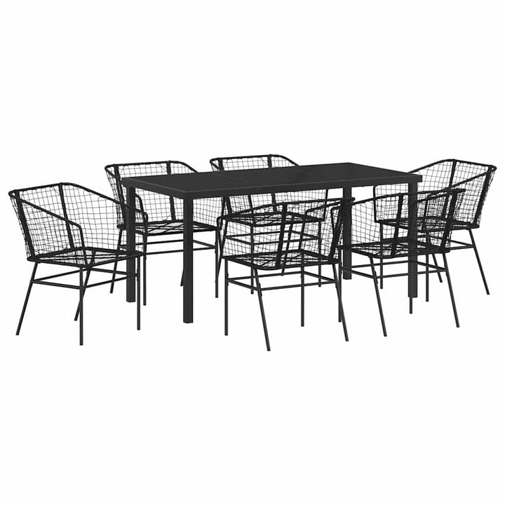 Have Spisebordssæt 7 pcs Sort polyrattan
