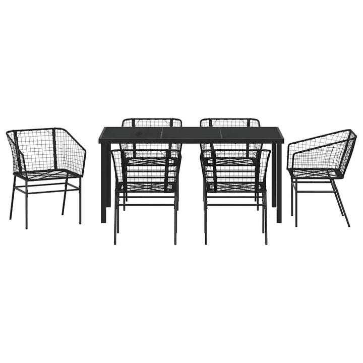Have Spisebordssæt 7 pcs Sort polyrattan
